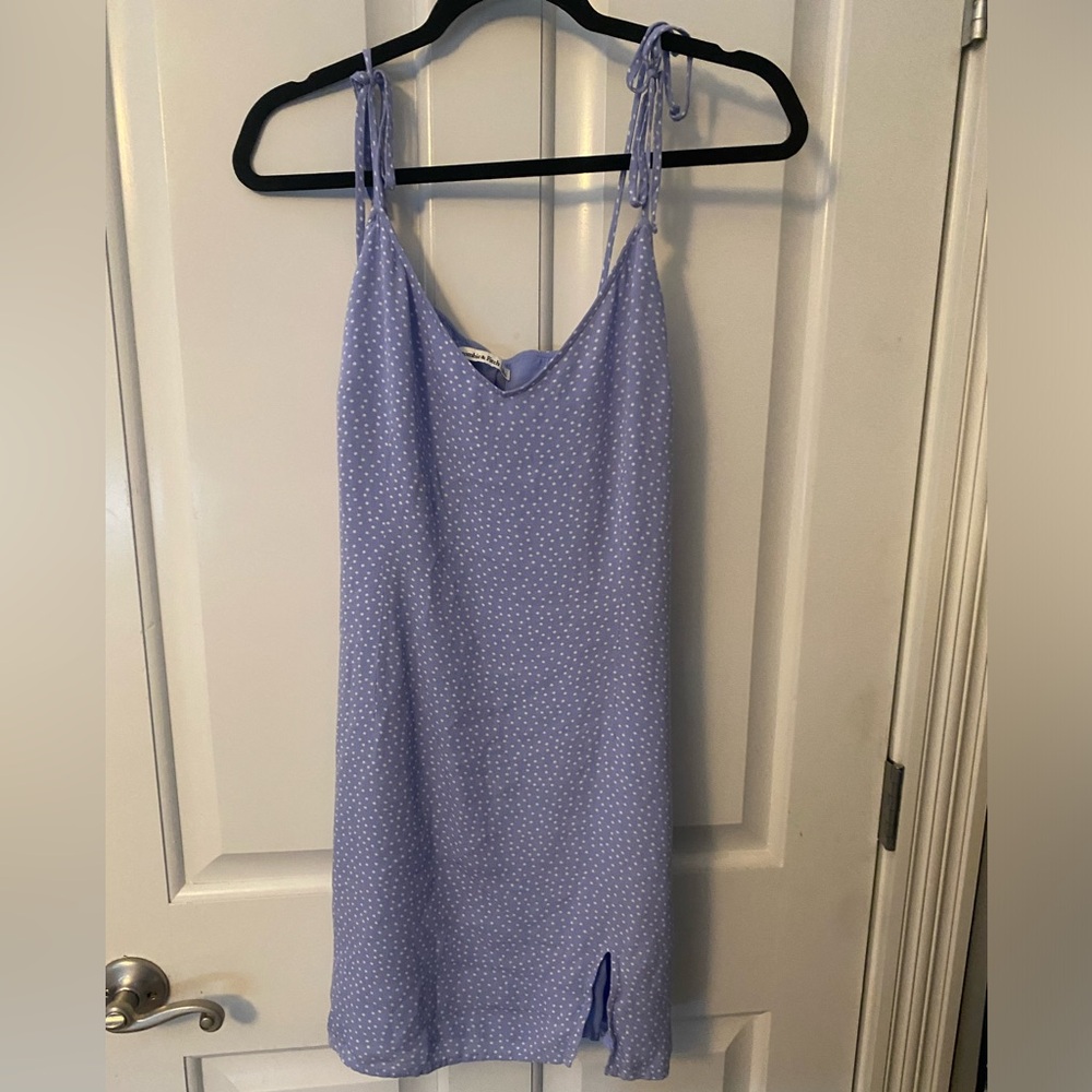 Abercrombie & Fitch blue and white polka dot mini dress size large